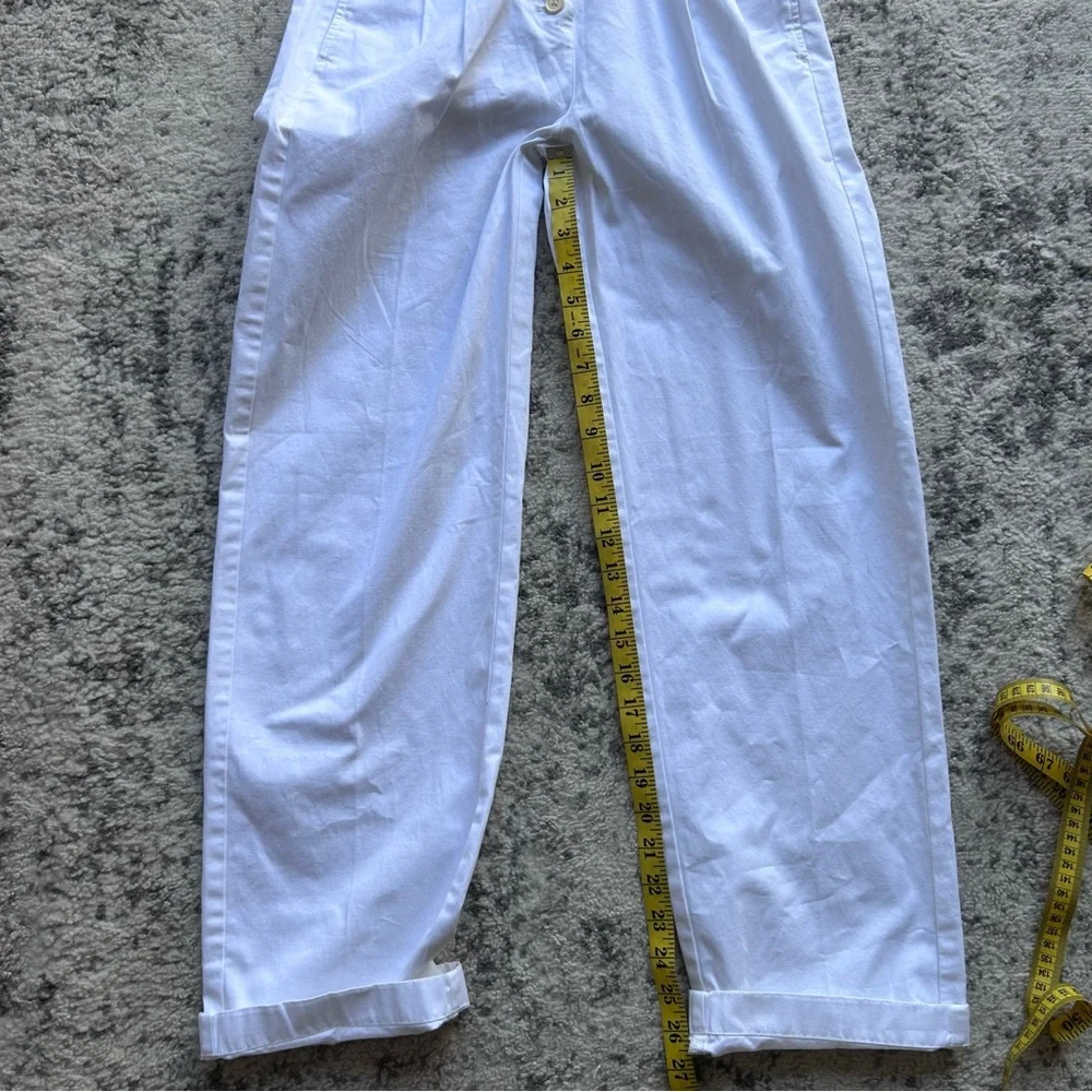 NWT J.Crew Tall Pleated Button Front Pant Chino White pockets size P0